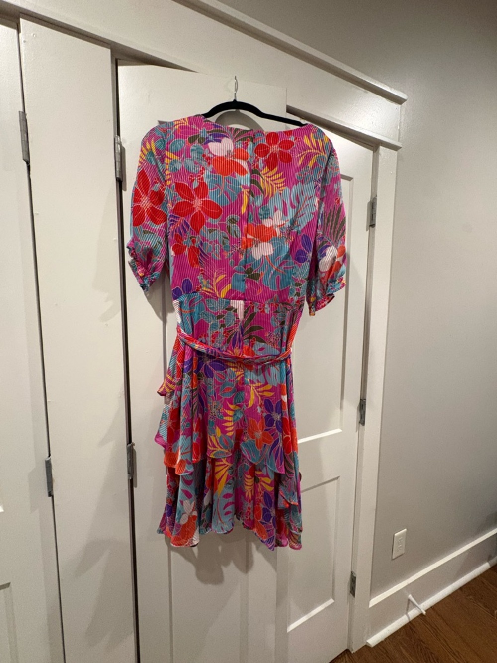 Tahari Pink Multi-Color Floral Mini Dress - Picture 3 of 3